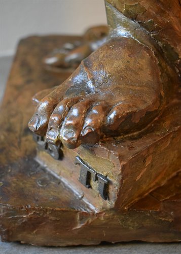 "Saint Peter" Bronze and terracotta sculpture